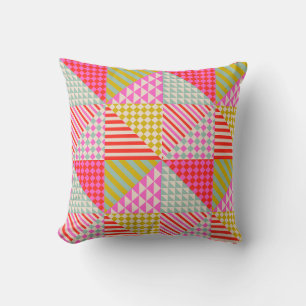 Farbenfrohes Patchwork-Kissen Einzugsgeschenk Kissen