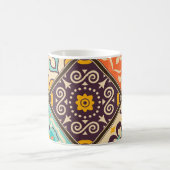 Farbenfrohes Patchwork: Majolika-Fliesen-Design Kaffeetasse (Mittel)
