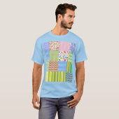 Farbenfrohes Patchwork-Muster-Grafik-T-Shirt T-Shirt (Vorne ganz)