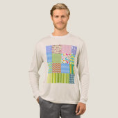 Farbenfrohes Patchwork-Muster-Grafik-T-Shirt Tri-Blend Shirt (Volle Vorderseite)