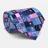 Farbenfrohes Patchwork-Muster individuell anpassba Krawatte (Gerollt)