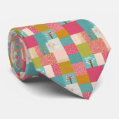 Farbenfrohes Patchwork-Muster individuell anpassba Krawatte (Gerollt)