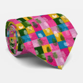 Farbenfrohes Patchwork-Muster individuell anpassba Krawatte (Gerollt)
