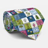 Farbenfrohes Patchwork-Muster individuell anpassba Krawatte (Gerollt)