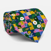 Farbenfrohes Patchwork-Muster individuell anpassba Krawatte (Gerollt)