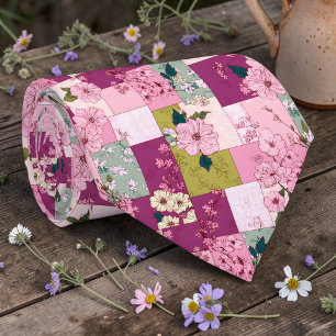 Farbenfrohes Patchwork-Muster individuell anpassba Krawatte