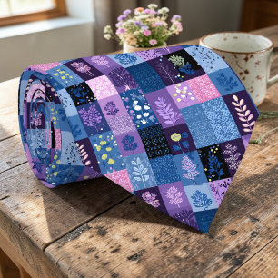 Farbenfrohes Patchwork-Muster individuell anpassba Krawatte