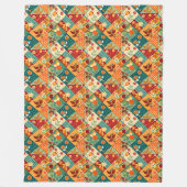Farbenfrohes Patchwork-Quilt-Muster Fleecedecke (Vorderseite)