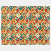 Farbenfrohes Patchwork-Quilt-Muster Fleecedecke (Vorderseite (Horizontal))
