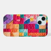 Farbenfrohes Patchwork-Quilt-Muster iPhone 15 Hülle (Rückseite (Horizontal))