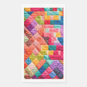 Farbenfrohes Patchwork-Quilt-Muster Serviette (Vorderseite)