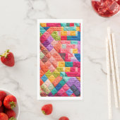 Farbenfrohes Patchwork-Quilt-Muster Serviette (Beispiel)