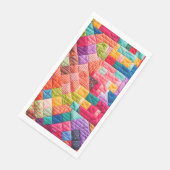 Farbenfrohes Patchwork-Quilt-Muster Serviette (Ecke)