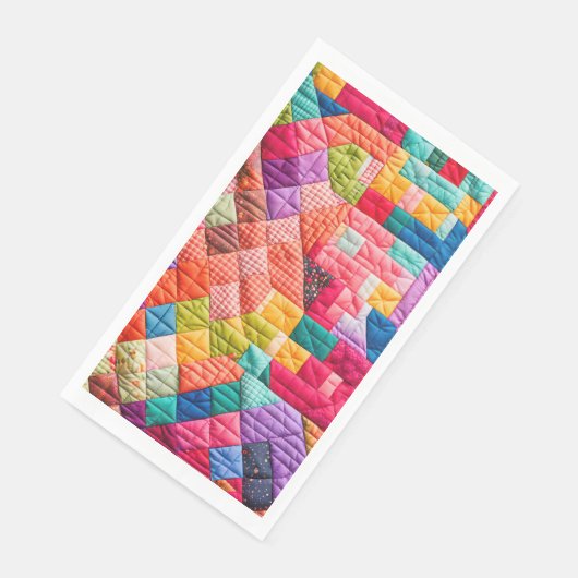 Farbenfrohes Patchwork-Quilt-Muster Serviette (Ecke)