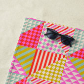 Farbenfrohes Patchwork-Strandtuch | Sommer & Urlau Strandtuch (Beispiel)