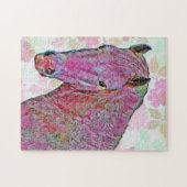 Farbenfrohes Pferd Kunst Muster Puzzle (Horizontal)