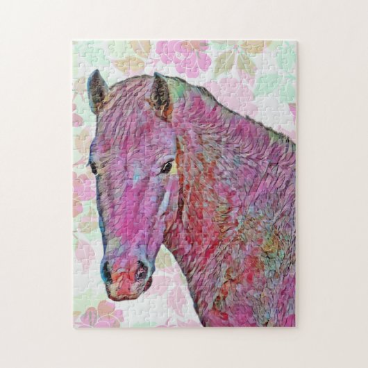 Farbenfrohes Pferd Kunst Muster Puzzle (Vertikal)