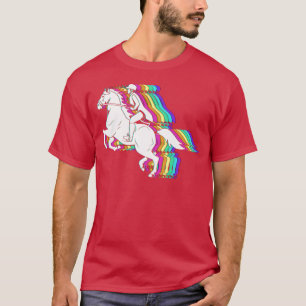 Farbenfrohes Pferd Reitsport Jockey Pferderennen F T-Shirt