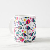 Farbenfrohes Pickleball-Muster Kaffeetasse (Vorderseite Links)