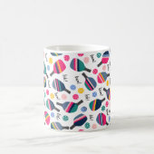 Farbenfrohes Pickleball-Muster Kaffeetasse (Mittel)