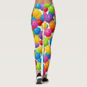 Farbenfrohes Pickleball-Muster Leggings (Rückseite)