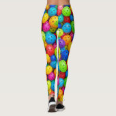 Farbenfrohes Pickleball-Muster Leggings (Rückseite)