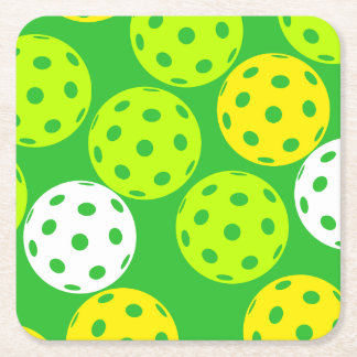 Farbenfrohes Pickleball-Untersetzer-Set Rechteckiger Pappuntersetzer