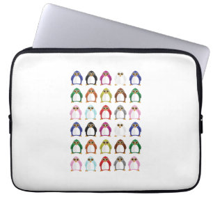 Farbenfrohes Pinguin-Muster Cute Kawaii Spaß Tech Laptopschutzhülle