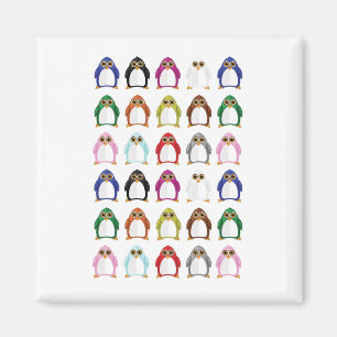 Farbenfrohes Pinguin-Muster Süße Kawaii Lustige De Magnet