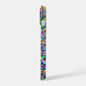 Farbenfrohes Pixel-Quadrat-Hintergrundmuster iPhone 15 Hülle (Linke Seite)