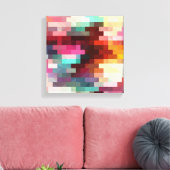 Farbenfrohes Pixelmuster Leinwanddruck (Insitu (Wohnzimmer))