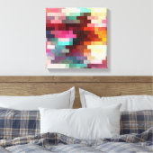 Farbenfrohes Pixelmuster Leinwanddruck (Insitu (Schlafzimmer))