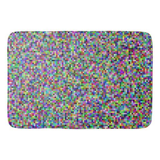 Farbenfrohes Pixelquadrat-Hintergrundmuster Badematte (Vorderseite)