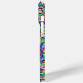 Farbenfrohes Pixelquadrat-Hintergrundmuster Case-Mate iPhone Hülle (Rückseite / Links)