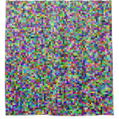 Farbenfrohes Pixelquadrat-Hintergrundmuster Duschvorhang (Vorderseite)