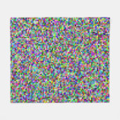 Farbenfrohes Pixelquadrat-Hintergrundmuster Fleecedecke (Vorderseite (Horizontal))