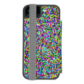 Farbenfrohes Pixelquadrat-Hintergrundmuster Incipio iPhone Geldbeutel-Hülle (Folio Rückseite)