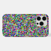 Farbenfrohes Pixelquadrat-Hintergrundmuster iPhone Hülle (Rückseite (Horizontal))