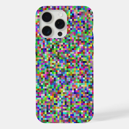 Farbenfrohes Pixelquadrat-Hintergrundmuster iPhone Hülle (Rückseite)
