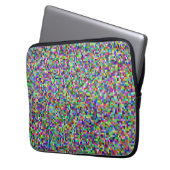 Farbenfrohes Pixelquadrat-Hintergrundmuster Laptopschutzhülle (Vorderseite Links)