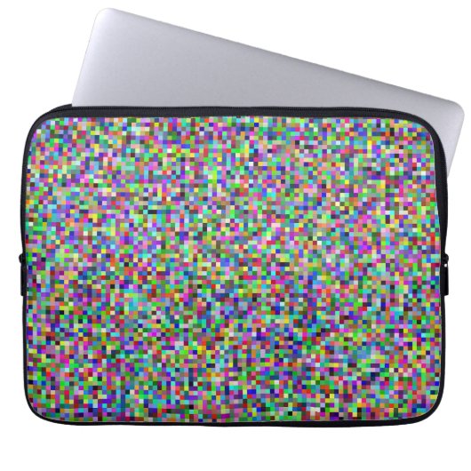 Farbenfrohes Pixelquadrat-Hintergrundmuster Laptopschutzhülle (Vorderseite)
