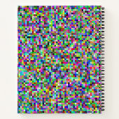 Farbenfrohes Pixelquadrat-Hintergrundmuster Notizblock (Rückseite)