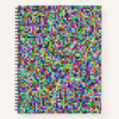 Farbenfrohes Pixelquadrat-Hintergrundmuster Notizblock (Vorderseite)