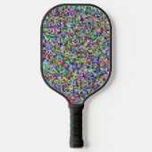 Farbenfrohes Pixelquadrat-Hintergrundmuster Pickleball Schläger (Vorderseite)