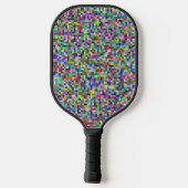 Farbenfrohes Pixelquadrat-Hintergrundmuster Pickleball Schläger (Rückseite)