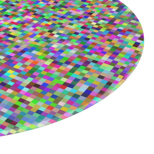 Farbenfrohes Pixelquadrat-Hintergrundmuster Schneidebrett (Ecke)
