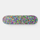 Farbenfrohes Pixelquadrat-Hintergrundmuster Skateboard (Horizontal)