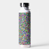 Farbenfrohes Pixelquadrat-Hintergrundmuster Trinkflasche (Links)