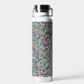 Farbenfrohes Pixelquadrat-Hintergrundmuster Trinkflasche (Rückseite)