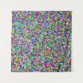 Farbenfrohes Pixelquadrat-Hintergrundmuster Wandteppich (Vorderseite (Horizontal))